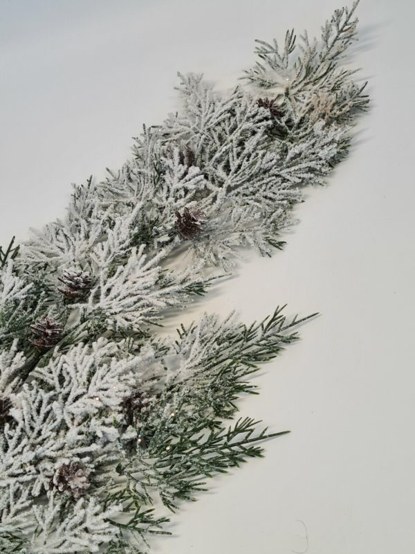 Frosted Pine Spray with Pine Cones