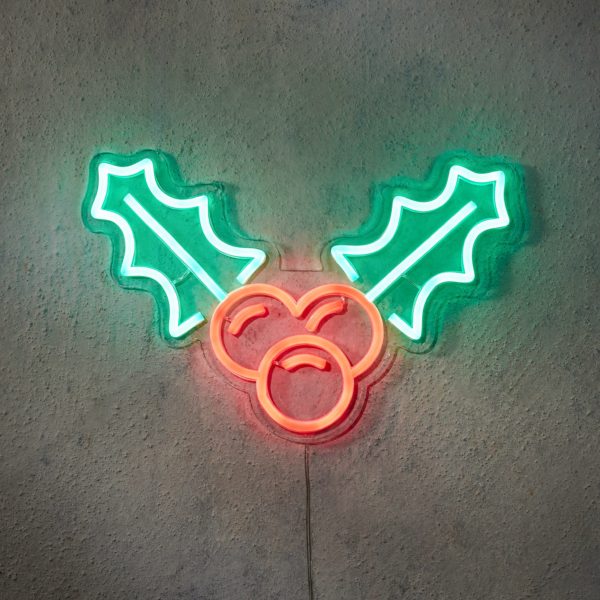 Neon Light Holly Red/Green with dimmer