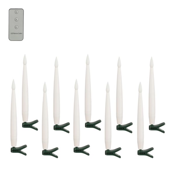 Taper Candle With Clip Warm White led battery operated with remote