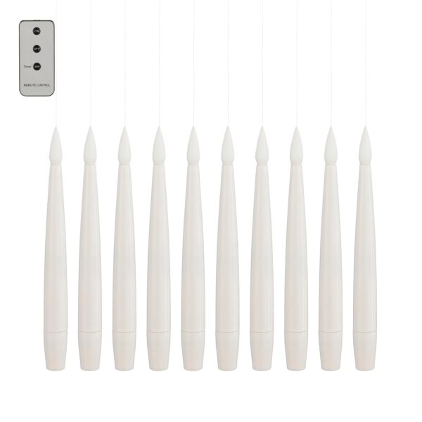 Tapered Candle Hanging  Warm White Led Battery Operated with Remote