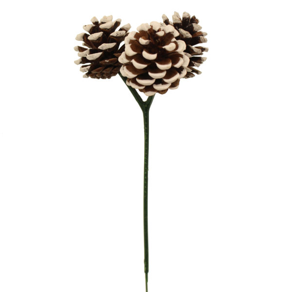 Snowy Pinecone Pick natural 18cm