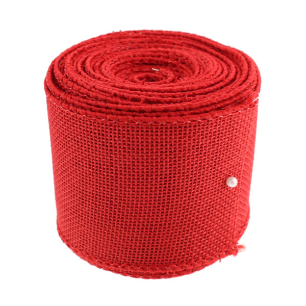 Faux Jute Ribbon Red 6.4cm