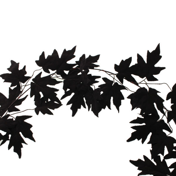 Maple Garland Black Flocked 1.8m