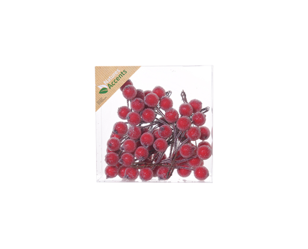 Frosted Berries 16mm on wire Red