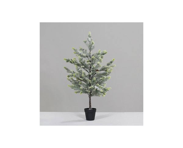 Christmas Tree With Cones in Black Plastic Pot 100cm